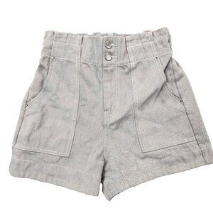 Magali Pascal gray denim shorts ultra high waist cargo Anthropologie size 6‎